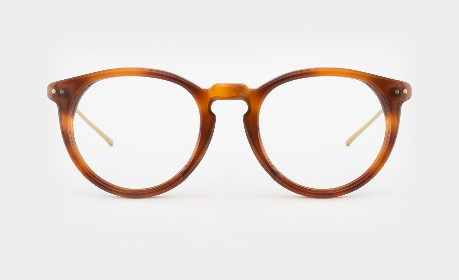 Round amber coloured eyeglasses