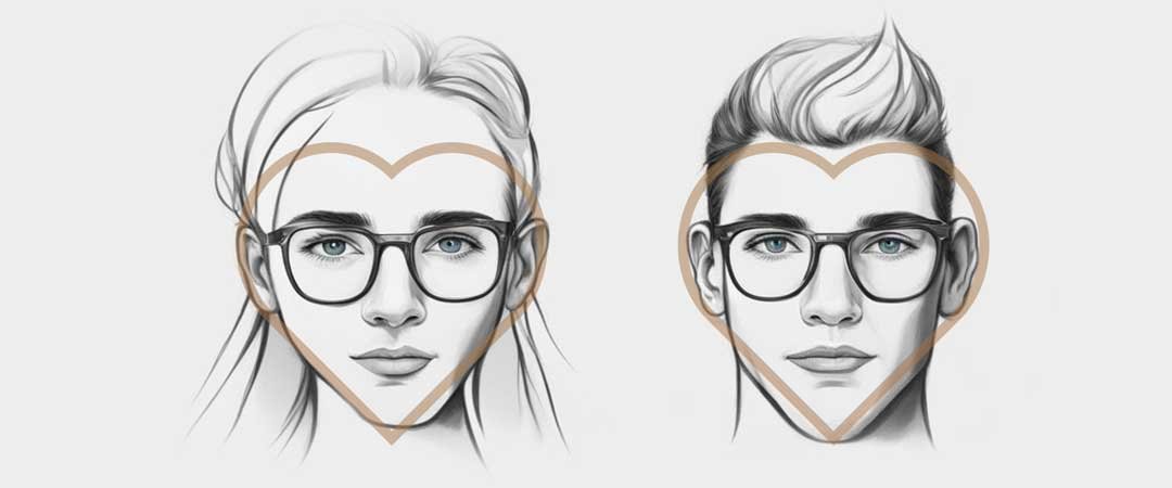 Illustration of woman and man with heart shaped faces