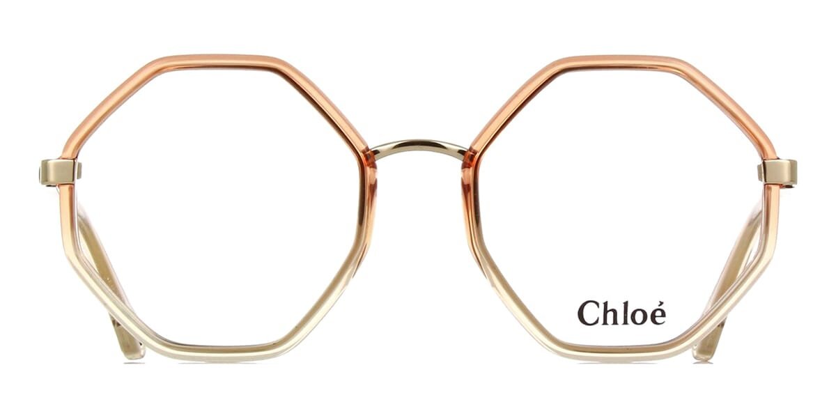 Front view of hexagonal crystal spectacle frame